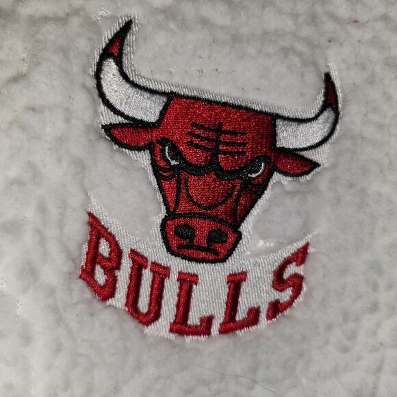 Women's Chicago Bulls 1/2 Zip Fleece Pullover Hoodie Jacket Sz XL White - Picture 4 of 8